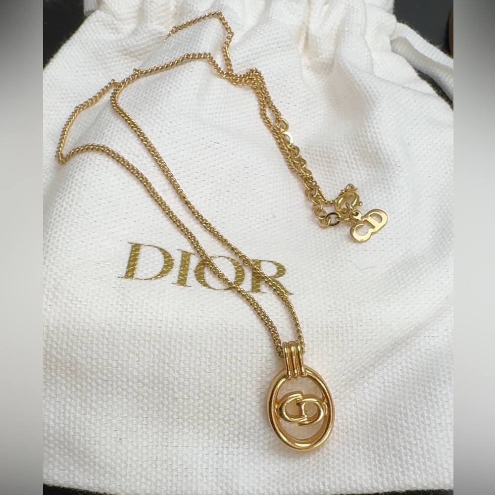 Christian Dior Gold Pendant Necklace